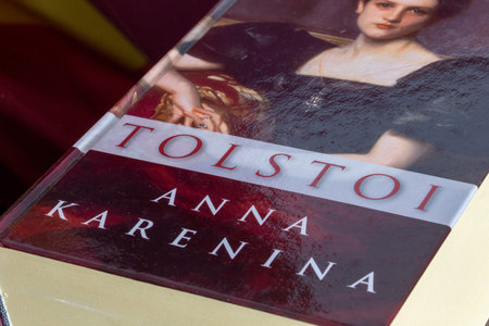 Close-up of the novel Anna Karenina by Leo Tolstoy