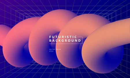 Abstract background with dynamic effect. Futuristic technology style. Liquid Fluid gradient color...