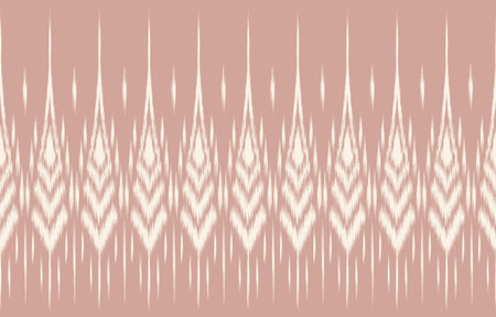 Ikat seamless pattern. Vector tie dye shibori print with stripes and chevron. Ink textured  background. Ethnic fabric vector. Bohemian fashion. Endless  texture. African rug.のイラスト素材