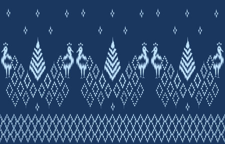 Peacock Seamless embroidery pattern. Folk ornament. Ethnic boho. Textile rapport.のイラスト素材