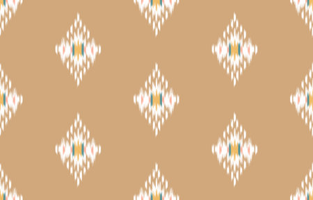 Seamless background pattern. Ikat geometric folklore ornament. Tribal ethnic vector texture. Aztec style. Folk embroidery. Indian, Scandinavian, Mexican, African rug.のイラスト素材
