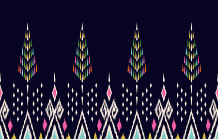 Ikat geometric folklore ornament. Tribal ethnic vector texture. Seamless striped pattern in Aztec...