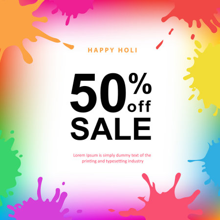 Happy Holi celebration set banner. background design for Indian Festival of Colors, social media, website banners, poster for sale and promotion template. vector illustration.のイラスト素材