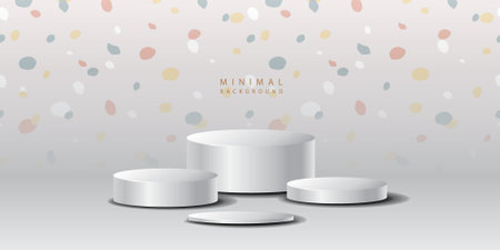 Podium, pedestal or platform for cosmetic product presentation. Vector illustrationのイラスト素材