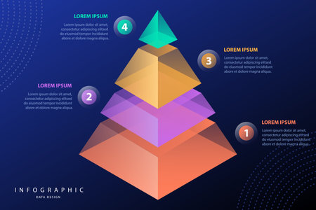Pyramid chart infographic Design Elements for Your Business Vector Illustration. EPS10のイラスト素材