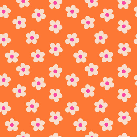 Hand drawn flowers, seamless patterns with floral for fabric, textiles, clothing, wrapping paper, cover, banner, interior decor, abstract backgrounds. Vector illustration.のイラスト素材