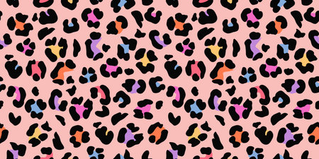 Abstract Leopard Skin Seamless Patterns. Animal print. geometric folklore ornament for textile...