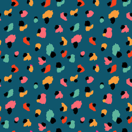 Abstract Leopard Skin Seamless Patterns. Animal print. geometric folklore ornament for textile banner, cover, wallpaper. Vector illustration.のイラスト素材