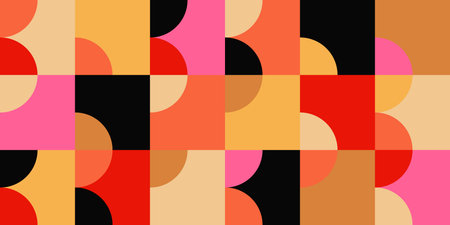 Geometric minimalistic mosaic seamless pattern. Abstract vector for web banner, business...