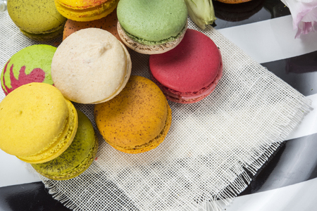 colorful macaron (cookies, macaron, macaroon)の写真素材