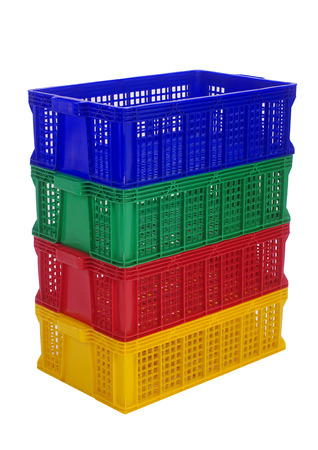 plastic basket on a white backgroundの写真素材