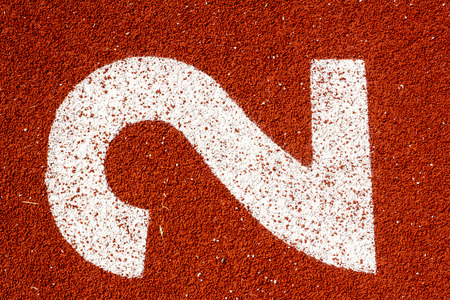 Number two on the start of a running track - check my portfolio for other numbersの写真素材