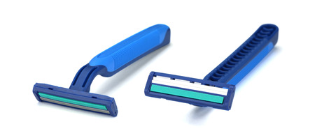 razor isolated on white backgroundの写真素材