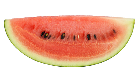 Sliced ripe watermelon isolated on white backgroundの写真素材