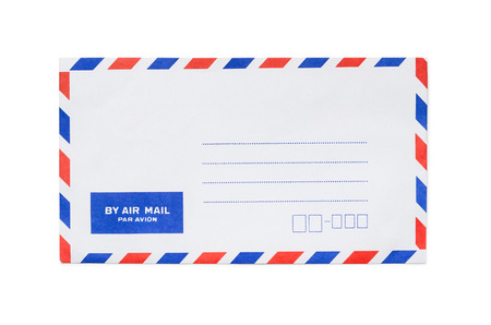 Blank airmail envelope isolatedの写真素材
