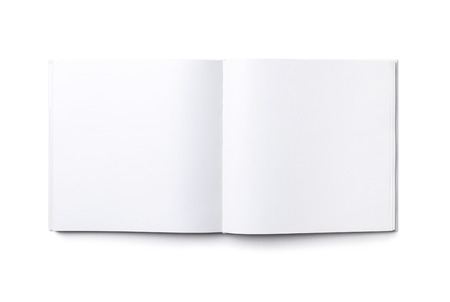 Blank open book isolated, top viewの写真素材