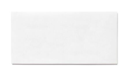 Simple blank white envelope isolated, front view. The narrow long size.の写真素材