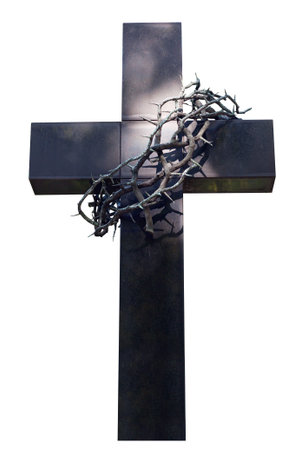 cross and thorns isolated
