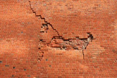 	broken brick wallの写真素材
