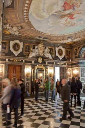 Royal Castle in Warsaw in Poland inside with touristsのeditorial素材