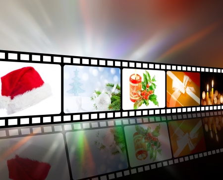 Christmas in strip film conceptの写真素材