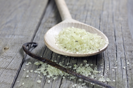 Vanilla bath salt closeupの写真素材