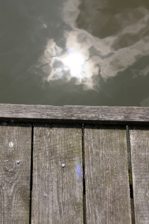 Pier and water abstract background conceptの写真素材