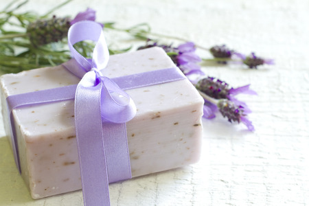 Lavender cosmetics spa body care abstract compositionの写真素材