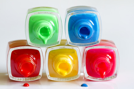 Colorful nail polish abstract closeupの写真素材