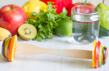 Fresh fruits and vegetables healthy life style food fitness concept