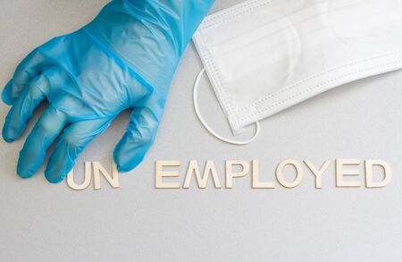 Coronavirus and unemployment sign abstract conceptの写真素材