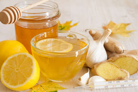 Home remedies for cold and fluの写真素材