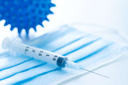 Injection syringe. Covid-19 coronavirus vaccination conceptの写真素材