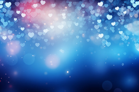Romantic pink heart-shaped bokeh background with soft glowing lightsの素材
