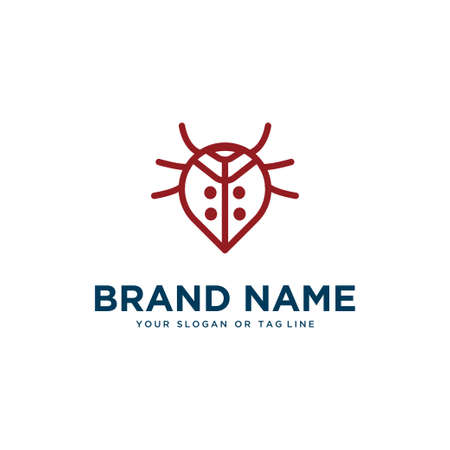 bug logo design vector template white backgroundのイラスト素材