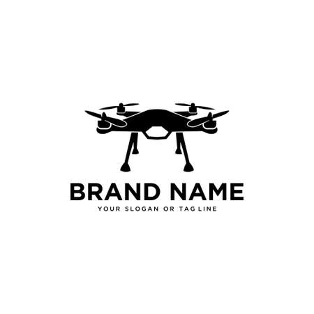 logo drone vector template white backgroundのイラスト素材
