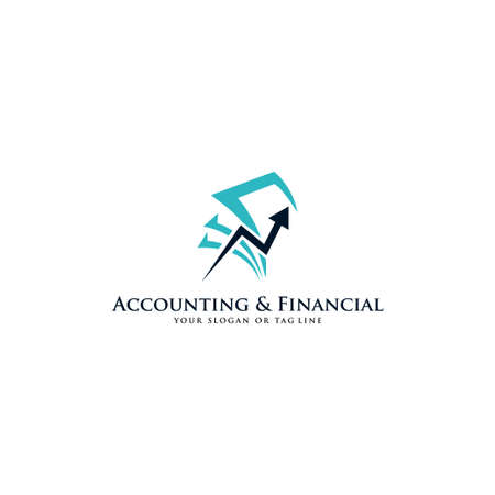 Creative accounting and financial logo design vector templateのイラスト素材