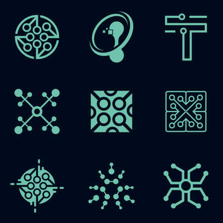 set Creative design technology vector templateのイラスト素材