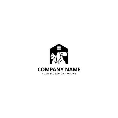 pet dog cat house logo and template vector designのイラスト素材