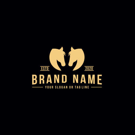 Creative logo design horse head vector templateのイラスト素材
