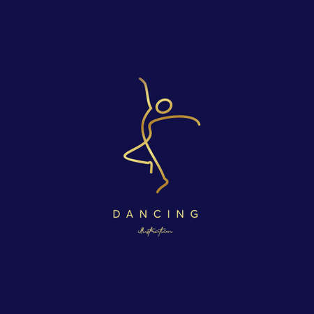 dancing logo design vector templateのイラスト素材