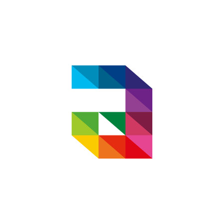 logo letter A full color geometric vector templateのイラスト素材
