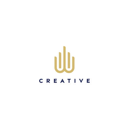 creative logo letter W with a gradient color vectorのイラスト素材