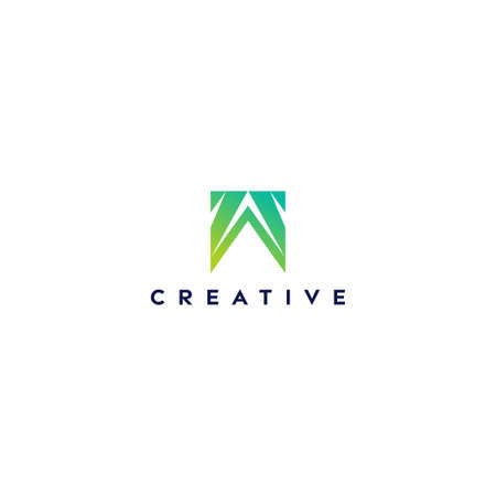 creative logo letter W with a gradient color vectorのイラスト素材