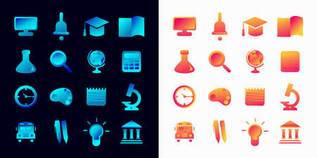 collection of educational icons with gradient colors vectorのイラスト素材