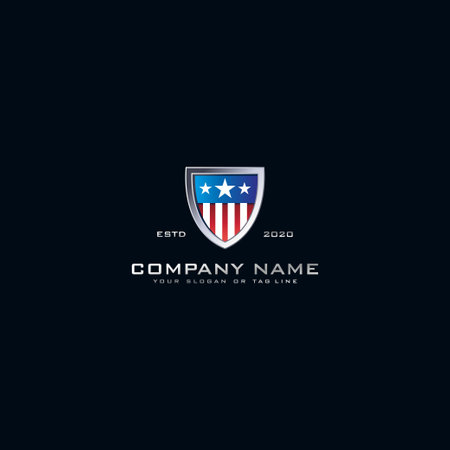 logo american shield vector templateのイラスト素材