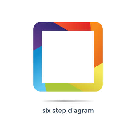 six step diagram vector templateのイラスト素材