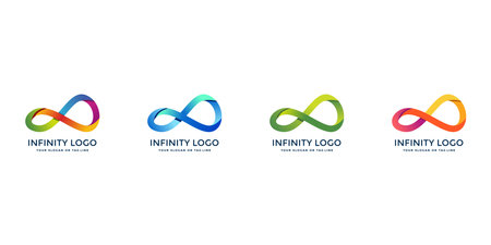 set infinity logo design vector templateのイラスト素材