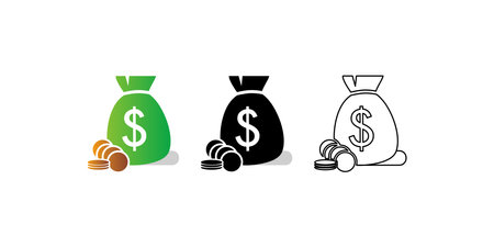 money sack and metal vector templateのイラスト素材