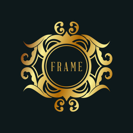 design Frame Luxury vintage with Golden Color Premium Vector templateのイラスト素材